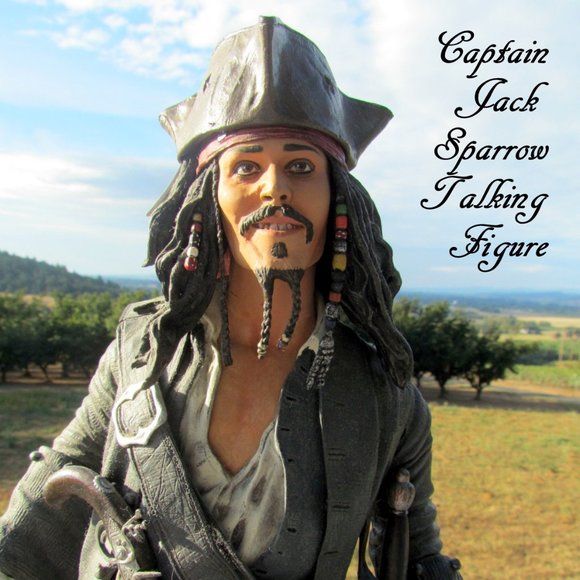 CAPT JACK SPARROW PIRATE JOHNNY DEPP TALKING 18" FIGURE PIRATES of the CARIBBEAN - Picture 1 of 14